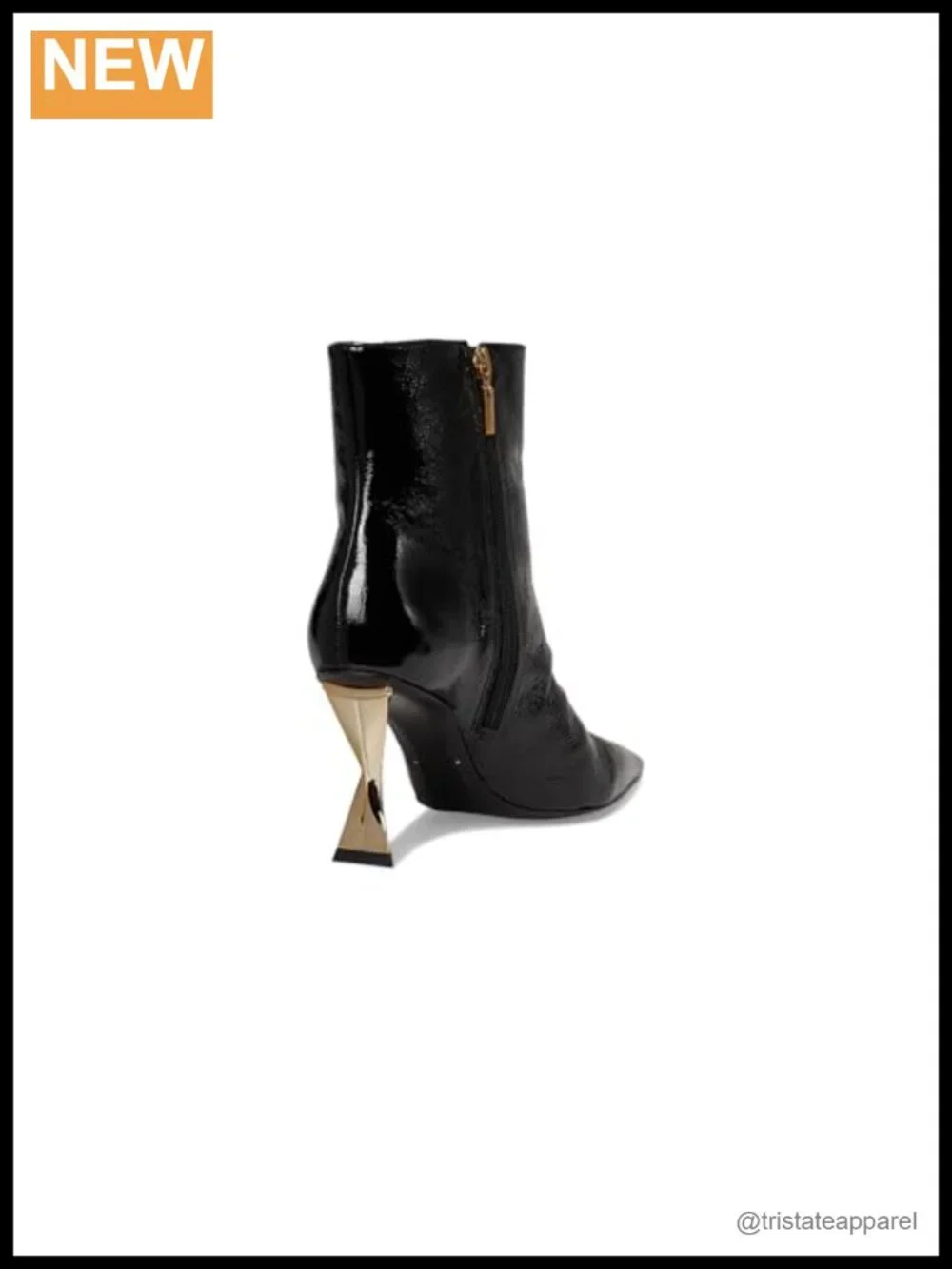 Patent Leather Stiletto Bootie with Zip Closure
